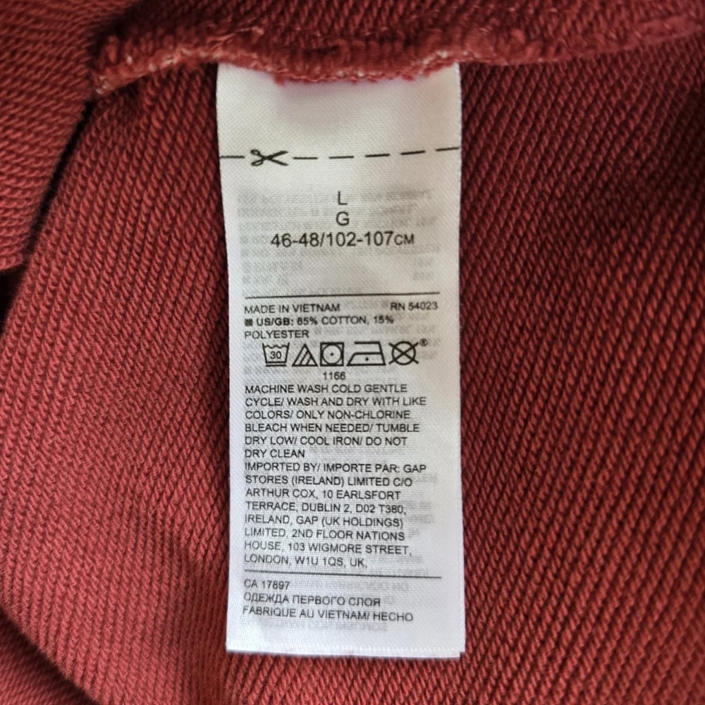 Banana Republic▪️Men's Organic French Terry Brick Red Hoodie